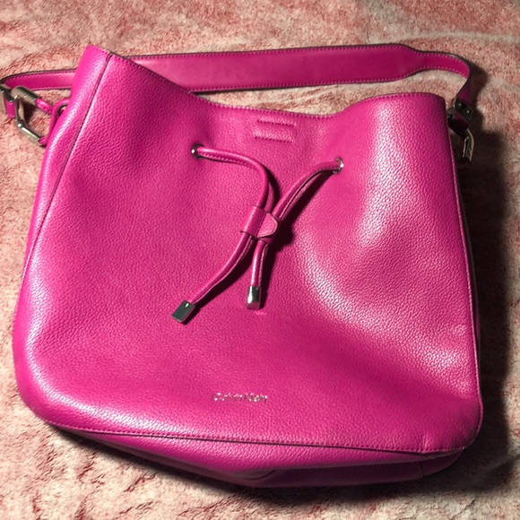 Calvin Klein Fuscia leather purse bag - Picture 1 of 7
